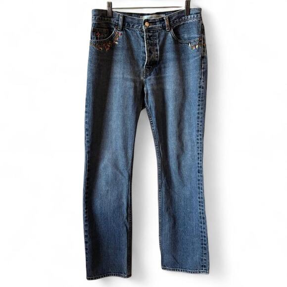 GAP Embroidered Bootcut Jeans 10R 100% Cotton Y2K - Picture 8 of 8